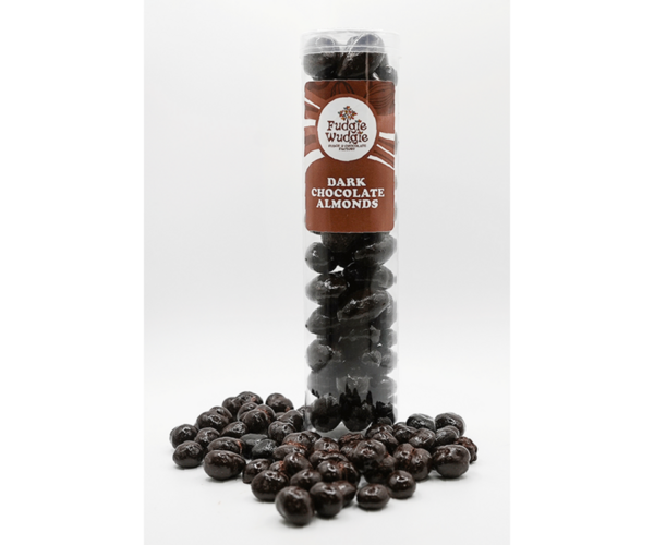 Panned Candy Tubes Dark Chocolate Almonds