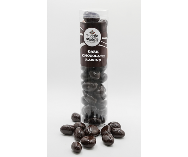 Panned Candy Tubes Dark Chocolate Covered Raisins