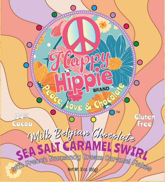 Belgian Bars Sea Salt Caramel Swirl with French Normandy Cream Caramel Flakes